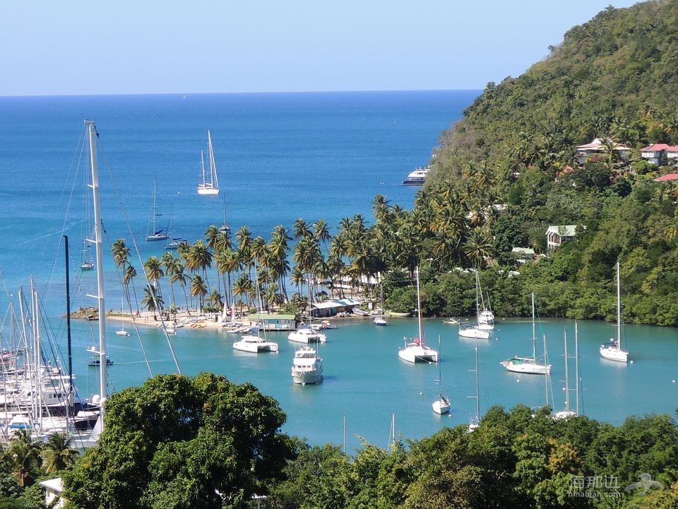 圣露西亚, 加勒比岛屿, 圣卢西亚, 海, 蓝色, 水