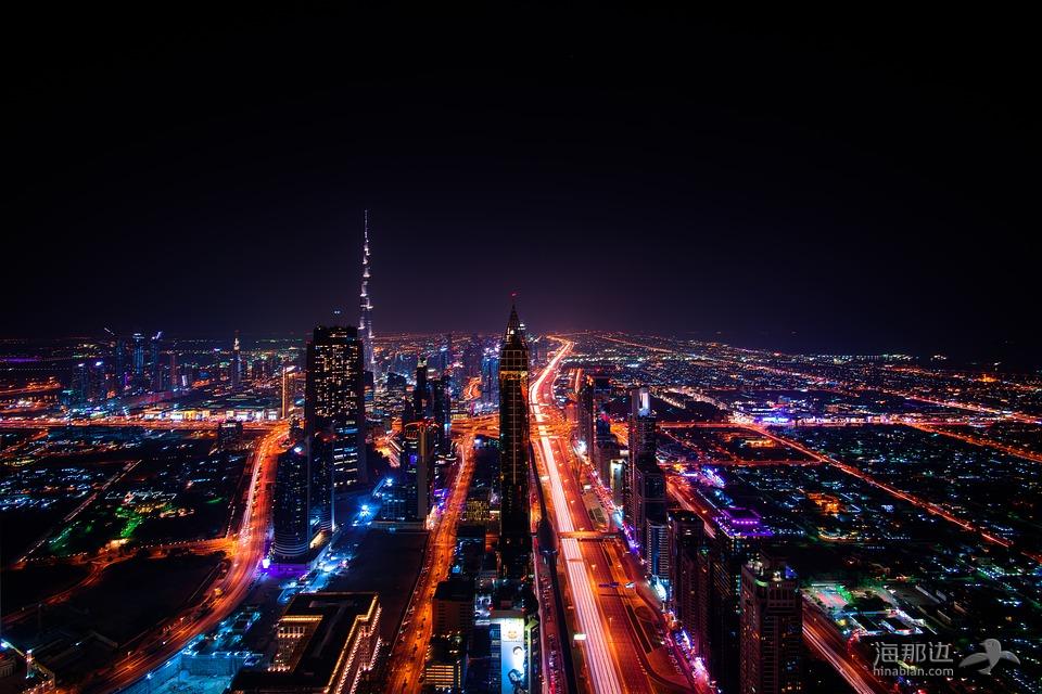 迪拜, 市容, 联合酋长国, 旅行, 结构, 摩天楼, 城市, 现代, 市中心, 里程碑, 景观, 长时间曝光