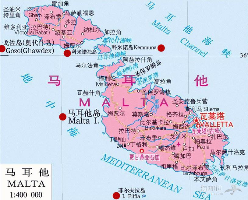马耳他地图上的位置图片