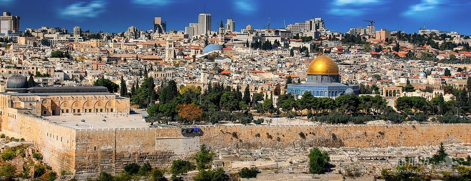 耶路撒冷, 以色列, 老镇, 犹太区, 墙, 墙壁, 岩寺, 圆顶清真寺, 神圣之城, 哭墙, 以色列小镇