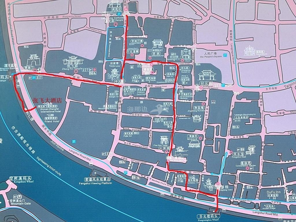 阆中古城地图图片